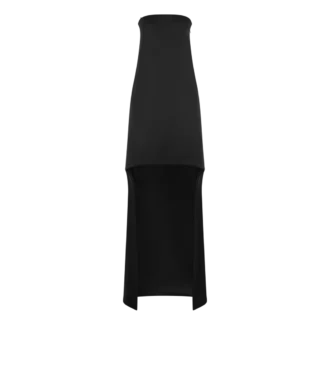 Abito da cocktail asimmetrico senza spalline