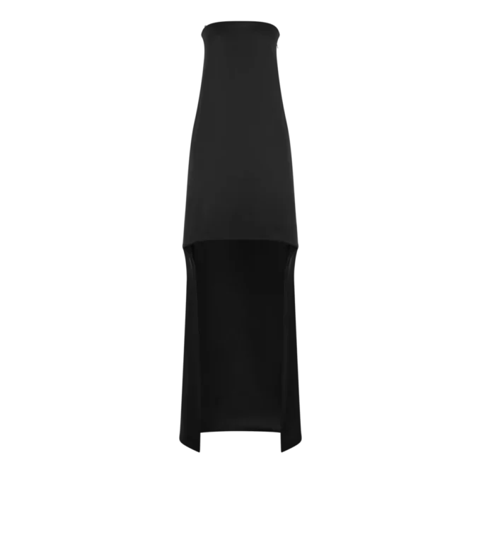 Abito da cocktail asimmetrico senza spalline