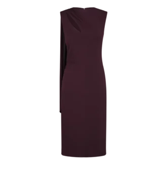Abito da cocktail con dettagli cut-out e sciarpa