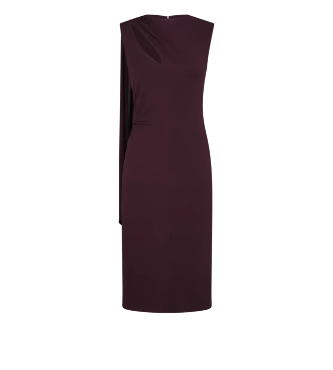 Abito da cocktail con dettagli cut-out e sciarpa Abito da cocktail con dettagli cut-out e sciarpa