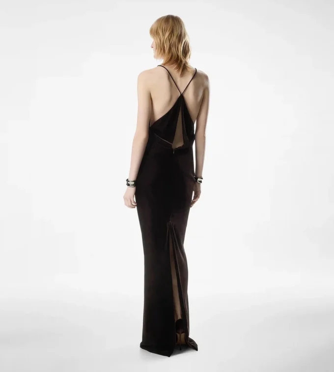 Abito da sera con scollo a V e cut-out