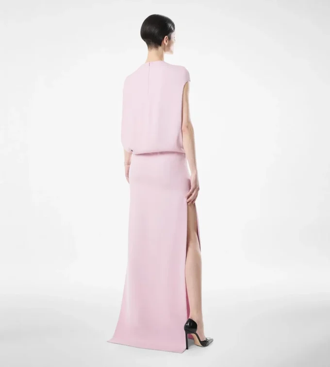 Abito da sera in doppio georgette di seta elasticizzato Abito da sera in doppio georgette di seta elasticizzato