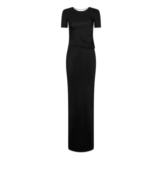 Abito lungo con cut-out e chiusura a catena