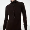 Abito lungo in cashmere con collo alto aperto Abito lungo in cashmere con collo alto aperto