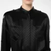 Abito militare lungo con cintura e motivo jacquard a pois Abito militare lungo con cintura e motivo jacquard a pois