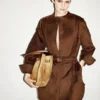 Abito mini con cintura in pelle di agnello pieno fiore
