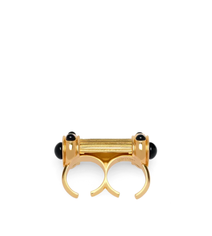 Anello con cabochon in ottone e cristallo Anello con cabochon in ottone e cristallo