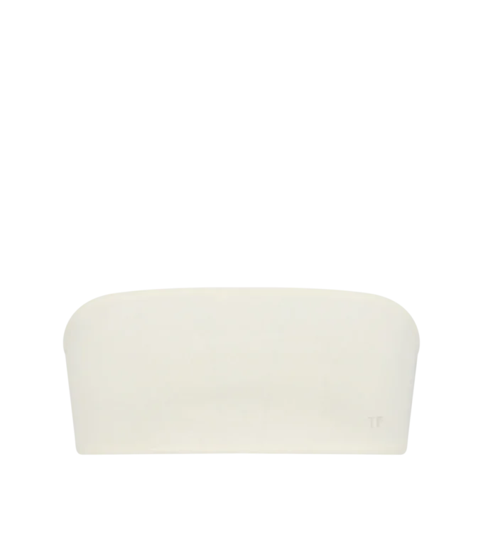 Bandeau senza spalline con logo Tf ricamato tono su tono