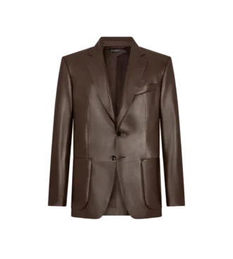 Blazer sartoriale in morbida nappa plongé