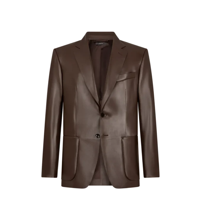 Blazer sartoriale in morbida nappa plongé