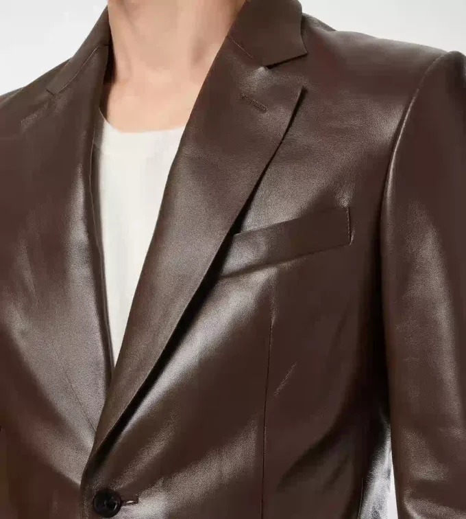Blazer sartoriale in morbida nappa plongé