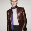 Blazer sartoriale in morbida nappa plongé