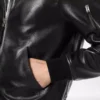 Blouson con collo in morbida nappa plonge