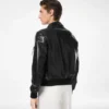 Blouson con collo in morbida nappa plonge