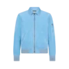 Blouson con collo in pelle scamosciata di cashmere