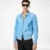 Blouson con collo in pelle scamosciata di cashmere