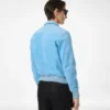 Blouson con collo in pelle scamosciata di cashmere
