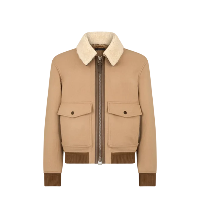 Blouson con doppio collo in shearling divisibile
