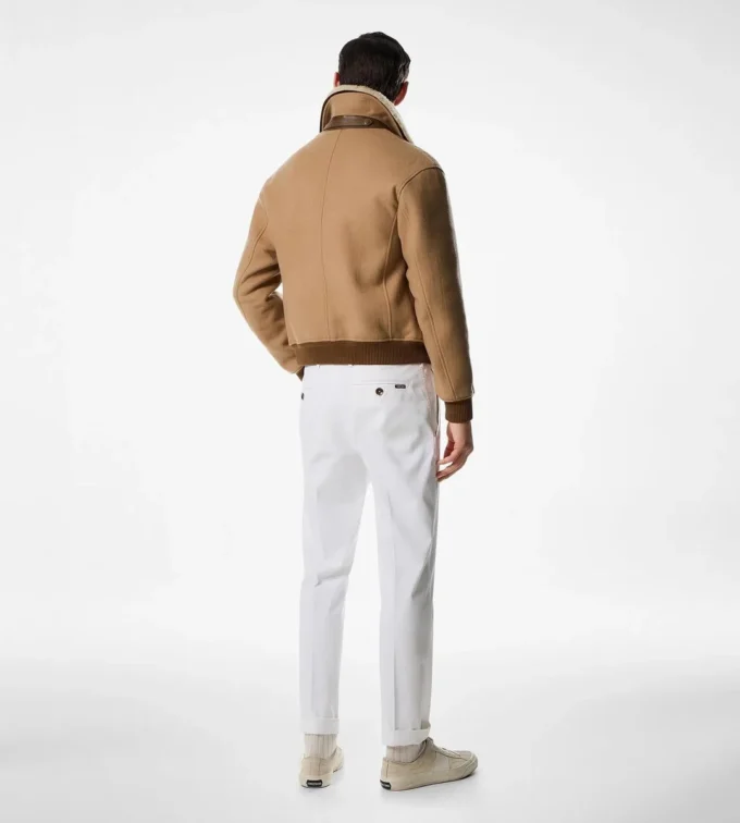 Blouson con doppio collo in shearling divisibile