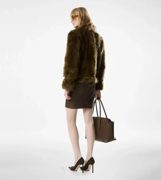 Blouson in shearling con dettagli in pelle Blouson in shearling con dettagli in pelle
