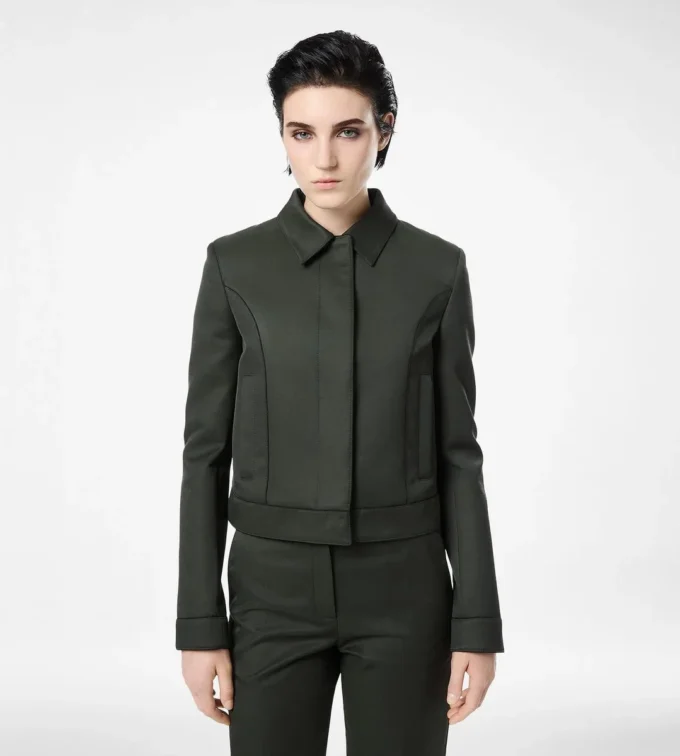 Blouson in twill di cotone viscosa con bordino Blouson in twill di cotone viscosa con bordino