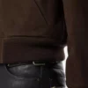 Bomber da volo in nubuck shearling