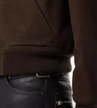 Bomber da volo in nubuck shearling