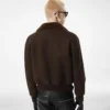 Bomber da volo in nubuck shearling