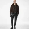 Bomber da volo in nubuck shearling