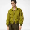 Bomber da volo in nylon satinato