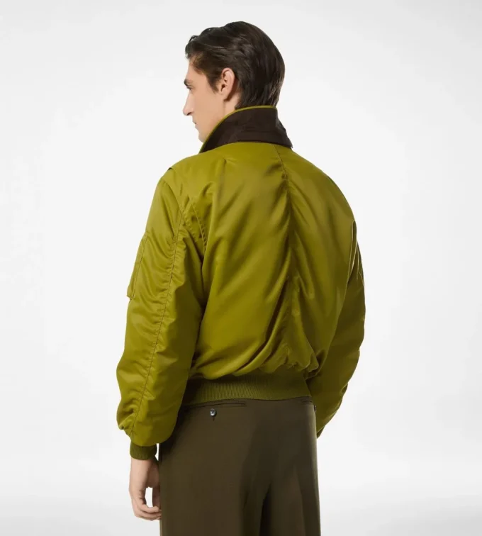 Bomber da volo in nylon satinato