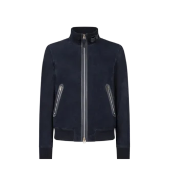 Bomber in pelle scamosciata leggera