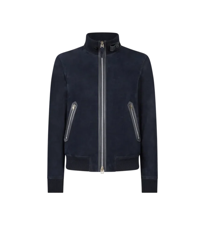 Bomber in pelle scamosciata leggera