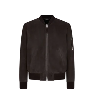 Bomber in pelle scamosciata leggera