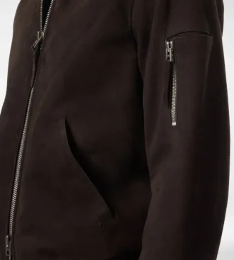 Bomber in pelle scamosciata leggera