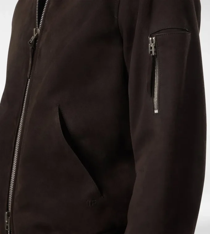 Bomber in pelle scamosciata leggera