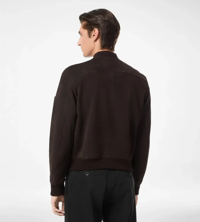 Bomber in pelle scamosciata leggera