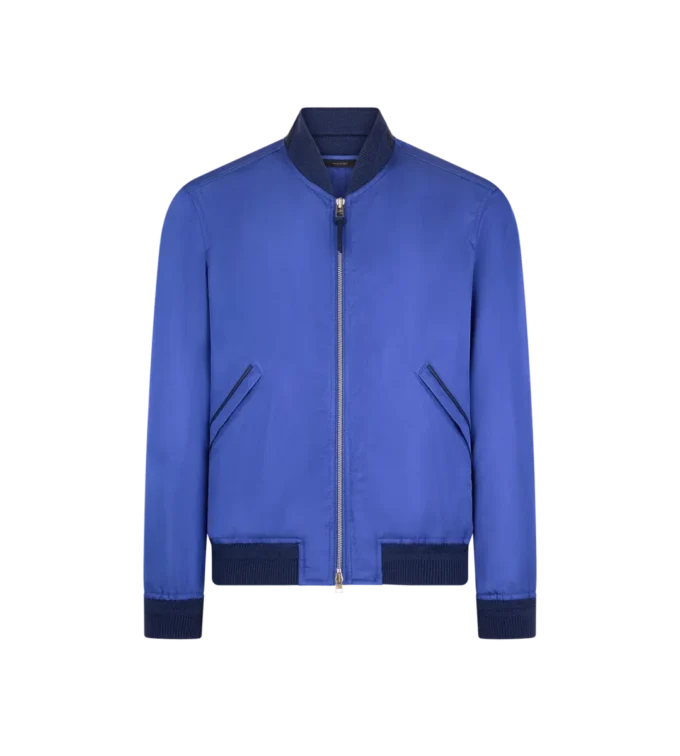 Bomber leggero in popeline di seta tecnica