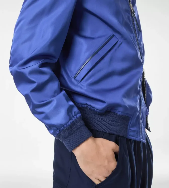 Bomber leggero in popeline di seta tecnica