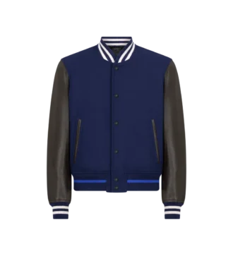 Bomber Varsity con maniche in pelle