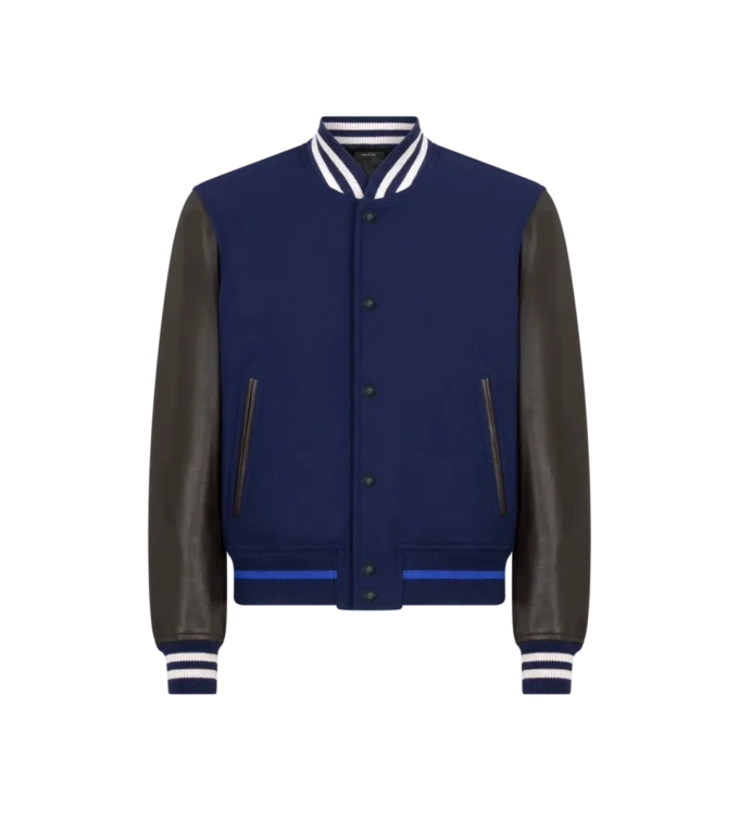 Bomber Varsity con maniche in pelle