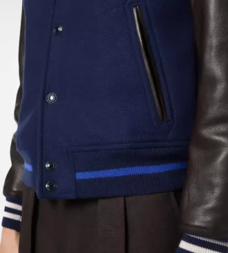 Bomber Varsity con maniche in pelle