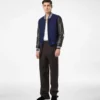 Bomber Varsity con maniche in pelle