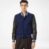 Bomber Varsity con maniche in pelle