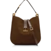 Borsa a tracolla grande Tara in pelle scamosciata e pelle liscia Borsa a tracolla grande Tara in pelle scamosciata e pelle liscia