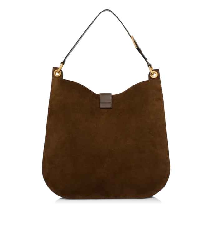 Borsa a tracolla grande Tara in pelle scamosciata e pelle liscia Borsa a tracolla grande Tara in pelle scamosciata e pelle liscia