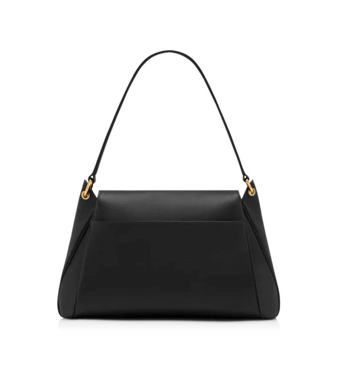 Borsa a tracolla media Tara in pelle a grana naturale