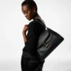 Borsa a tracolla media Tara in pelle a grana naturale