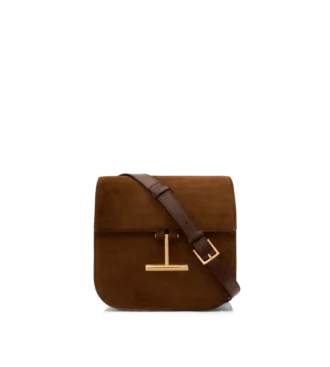 Borsa a tracolla mini Tara in pelle scamosciata e pelle