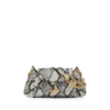 Borsa a tracolla Tara con catena in pelle di pitone stampata Borsa a tracolla Tara con catena in pelle di pitone stampata
